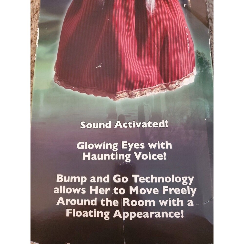 Spirit Halloween Roaming Rosie Antique Doll Animatronic Striped Red Dress 30" - Picture 10 of 13